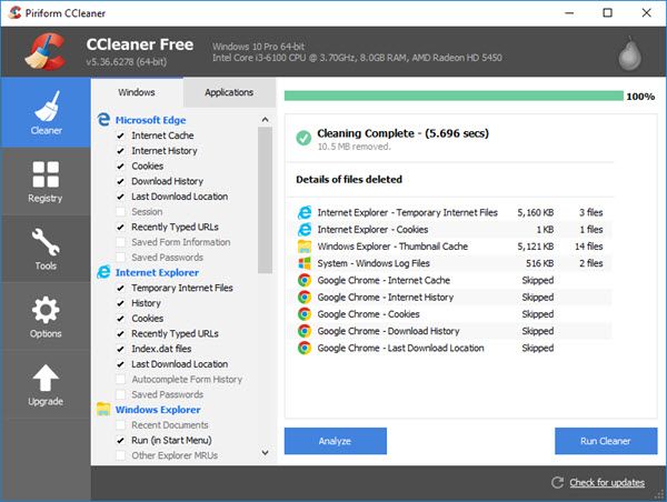 CCleaner Best PC Cleaner Software