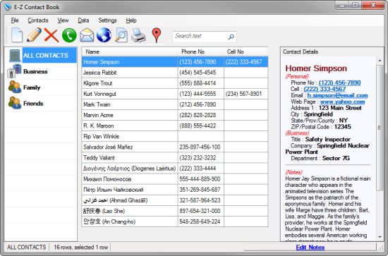 E-Z Contact Book