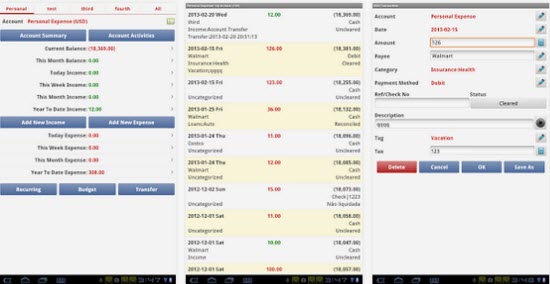 Android Expense Manager Apps