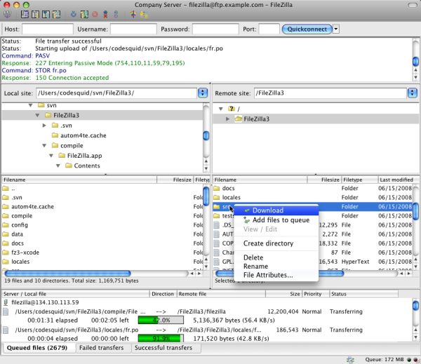 filezilla FTP Client