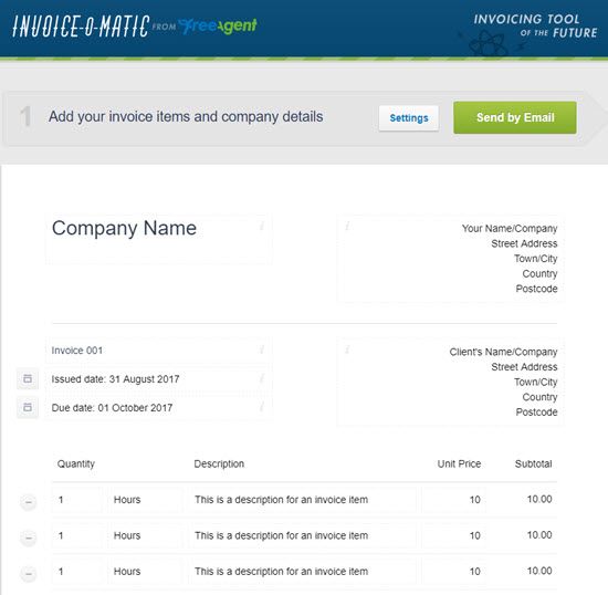 Invoice-o-matic Free Invoice Generator