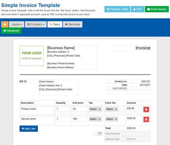 Free Online Invoice Generator