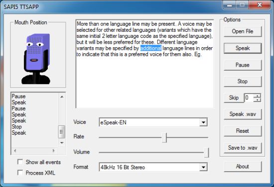 eSpeak Text to Speech Software